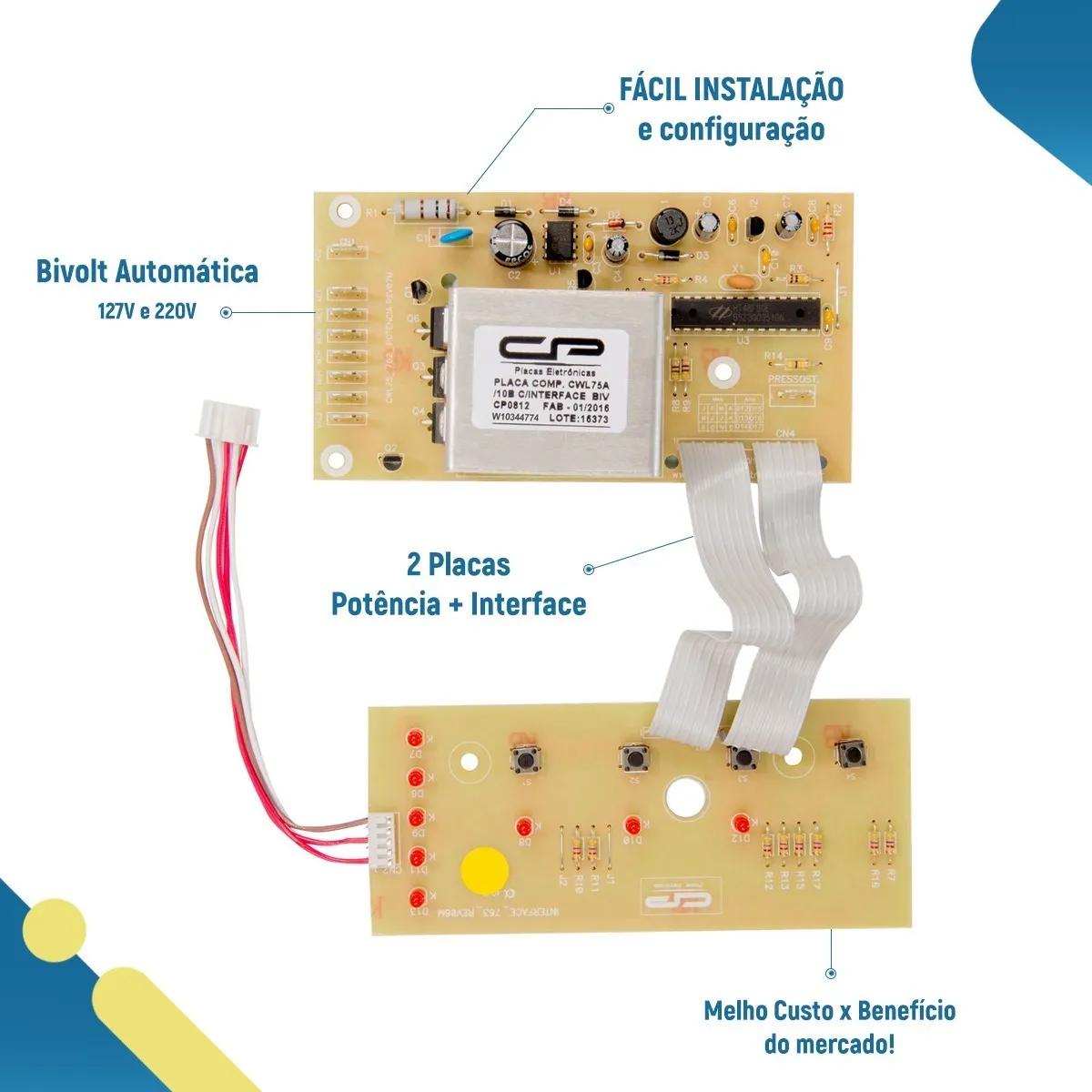 PLACA DE INTERFACE+ POTÊNCIA CONSUL MARÉ SUPER 7,5/10KG