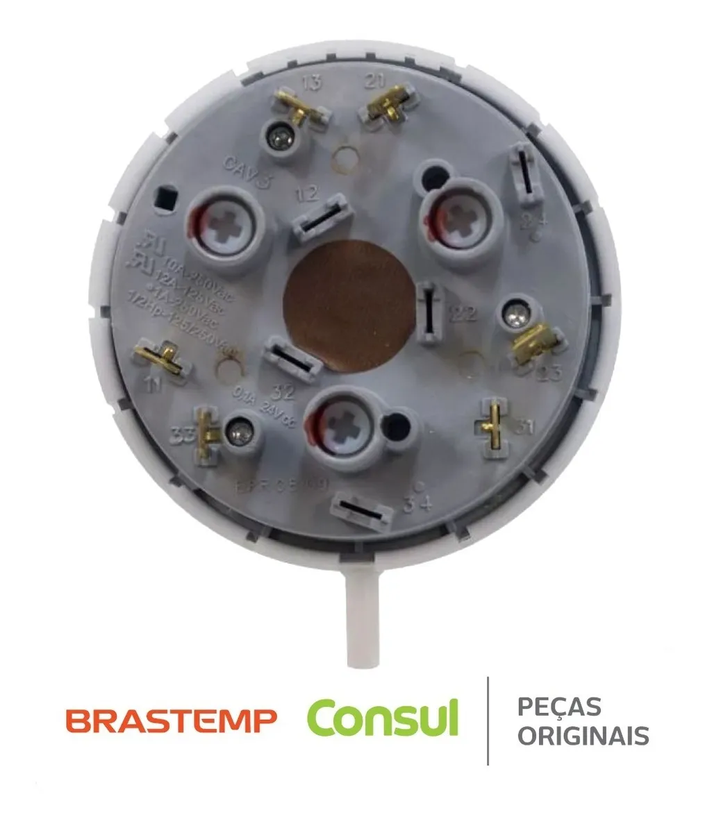 PRESSOSTATO BRASTEMP 4 NÍVEIS 6 ENTRADAS DE FIO MODELO BWL11